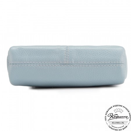 Кожаный клатч "Марта" (голубой)